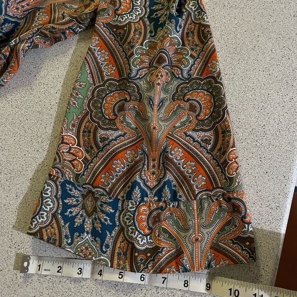 Zara basic paisley bell sleeve tunic Boho Chic - Picture 7 of 8